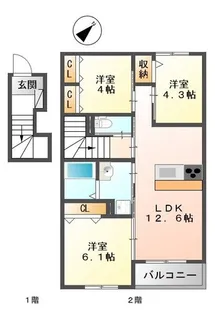 Partenaire【2階】の間取り