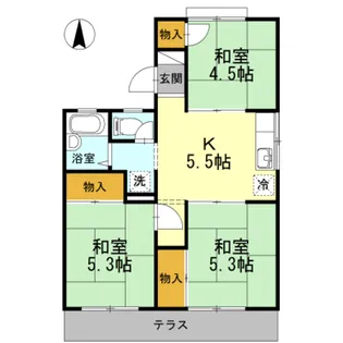 福富パレス B棟【1階】の間取り