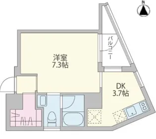 クーカイ テラス恵比寿【1階】の間取り