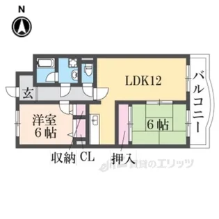 フローリッシュ北田【5階】の間取り