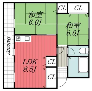 辰巳東ハイツ C棟【2階】の間取り