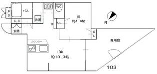 エシュロン【1階】の間取り