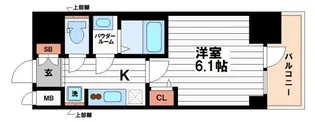 プレサンス松屋町ヴィゴラス【8階】の間取り