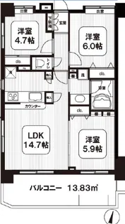 ネクステージ飛田給【4階】の間取り