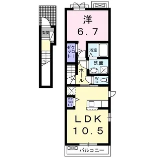 コーポペガサス III【2階】の間取り
