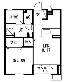 ワイズフラッツ-D【1階】の間取り