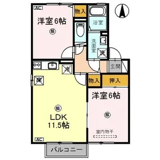 エヴァグリーン丸山 A棟【1階】の間取り