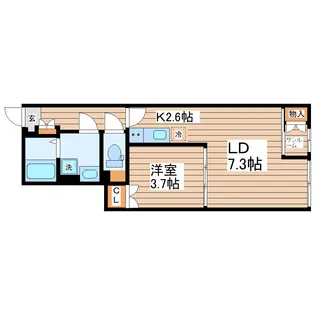 リヴェール西中田【1階】の間取り