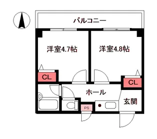 アソシエ横浜【4階】の間取り