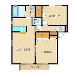 バリュージュ安塚【1階】の間取り