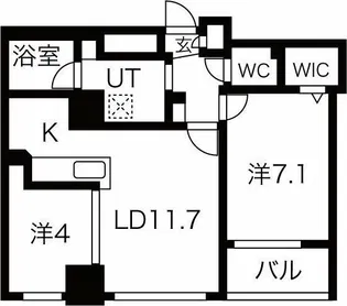ラ・クラッセ札幌大通サウスシティ【2階】の間取り