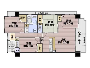パデシオン山科椥辻 413号室【4階】の間取り