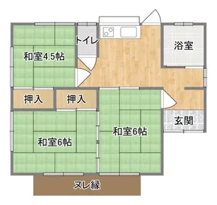 福島県いわき市中岡町3【一戸建】の間取り