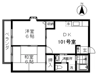 セジュール・B【1階】の間取り