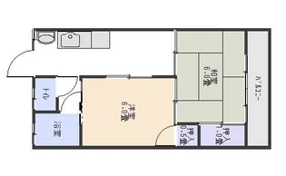 岡元アパート【2階】の間取り