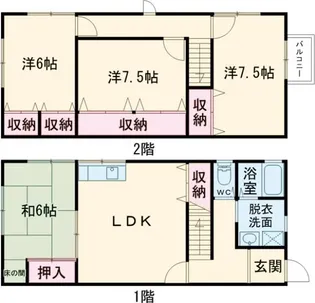 大阪府岸和田市沼町【一戸建】の間取り