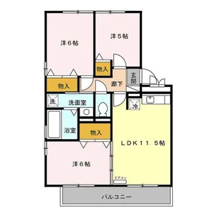 リビングタウン横田新町 B【2階】の間取り