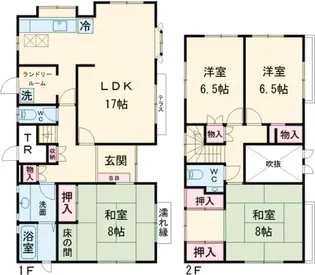 奈良県奈良市佐保台2【一戸建】の間取り