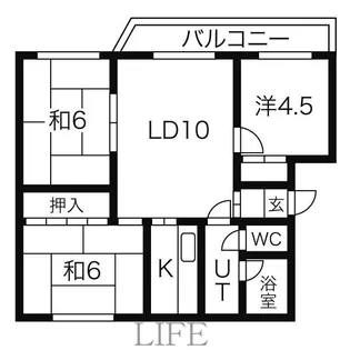 菊水コーポラスB【4階】の間取り