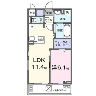 埼玉県比企郡川島町大字伊草【アパート】の間取り