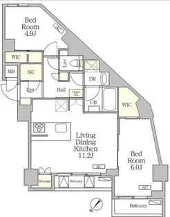アジールコート池尻大橋【2階】の間取り