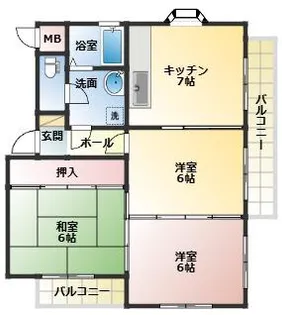 晴海コーポラス【1階】の間取り