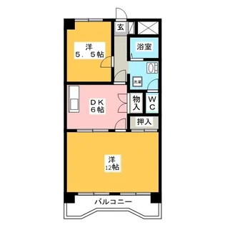 長良橋ハイツ【3階】の間取り