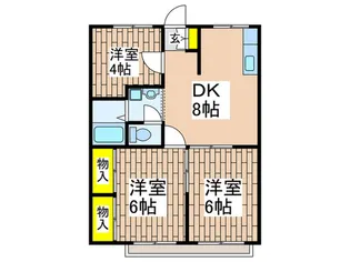 エステ-トピア春日【1階】の間取り