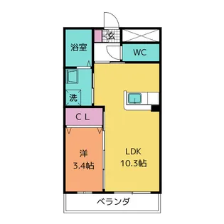 グレースゆう【1階】の間取り