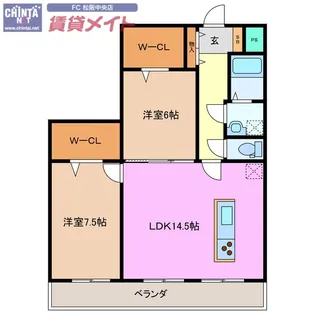 ル・クール【4階】の間取り