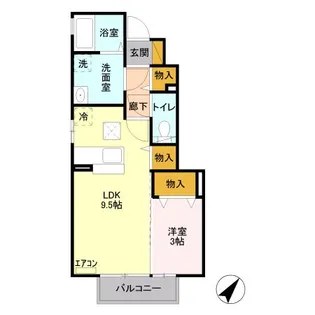 パルティールC【1階】の間取り
