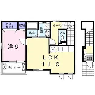 ユーヴェS VI【2階】の間取り