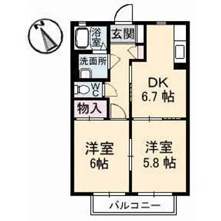 メゾン ブラ・ド・メール A・B【1階】の間取り