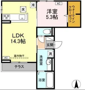 セレスティア開成A・B【1階】の間取り