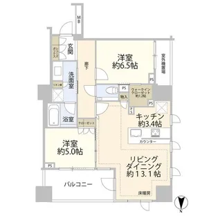 東京都渋谷区恵比寿1【マンション】の間取り
