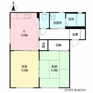 Tスクエア湊【1階】の間取り