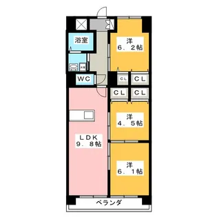 ラフィネ上浜【3階】の間取り