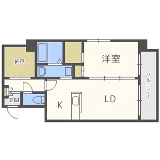 1LDKの間取り画像