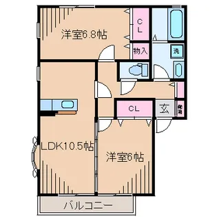 ファンバレーハイツIIIC棟【2階】の間取り