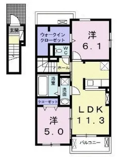 プラシードI【2階】の間取り