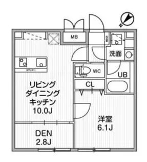 ウェルスクエアイズム下北沢EAST【2階】の間取り