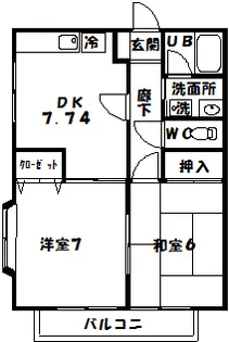スカイハイツ【1階】の間取り