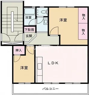 狭山台団地2街区30号棟4階【4階】の間取り