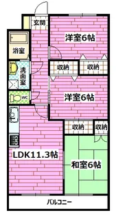 フェリスクラモト【2階】の間取り