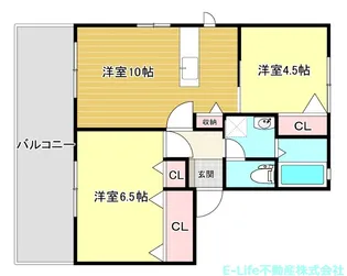クレールコート小山A・B【1階】の間取り