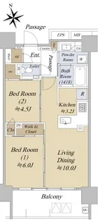 アクシルコート早稲田【3階】の間取り