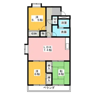 マンションコスモス【4階】の間取り