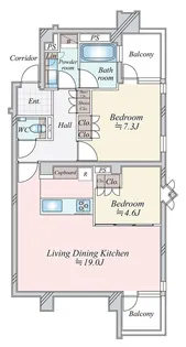 レグナス市ヶ谷払方町【2階】の間取り