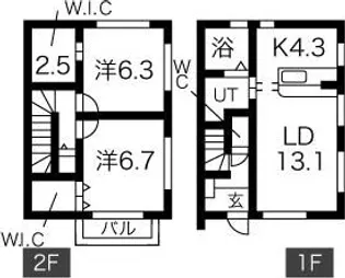 ソラーレ★メゾネットタイプ!★泉町滝尻2LDK物件の間取り