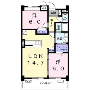 カラフル ウェーブ【4階】の間取り